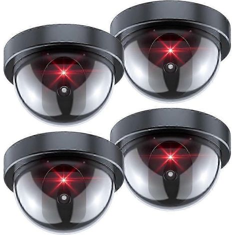Fausse caméra de sécurité, fausse caméra avec lumière LED rouge, système de surveillance sans fil réaliste pour la maison (1/5)