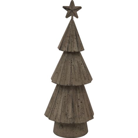 Rustic Bough Christmas Tree with Star - Metal - L6 x W8 x H23 cm - White