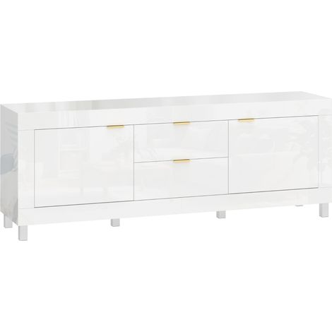 Meuble TV pour téléviseurs jusqu'à 75 pouces, avec 2 armoires et 2 tiroirs-180x40x66cm (1/4)