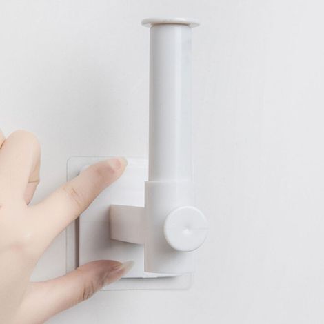 Porte-Cling Film en L sans Perçage, ABS Blanc, Design Rétractable Multifonction pour Éponges et Papier (1/5)