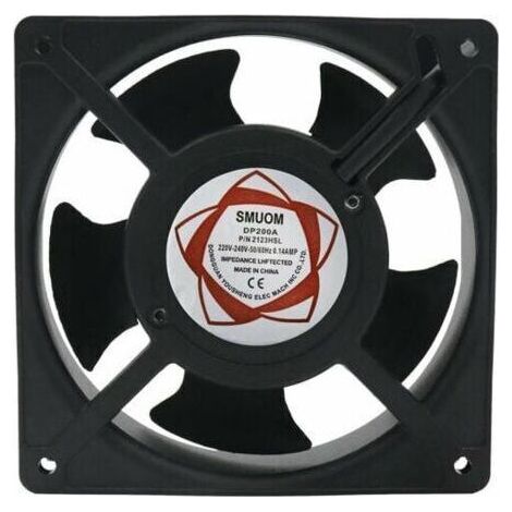 [JAMAIS UTILISÉ]Ventilateur axial pour cassette de cheminée, insérable, haute température, de pales métalliques, silencieux et universel. 120 x 120 x 38 mm. - (1/4)