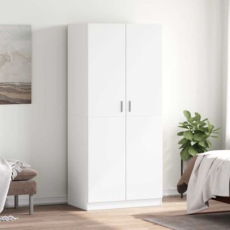 vidaXL Armario de madera contrachapada blanco 80x52x180 cm (1/5)