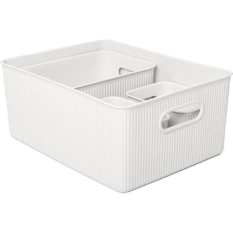 Tatay Set 4 cestas 15L+5L+2X1,5L Baobab Blanco pergamon