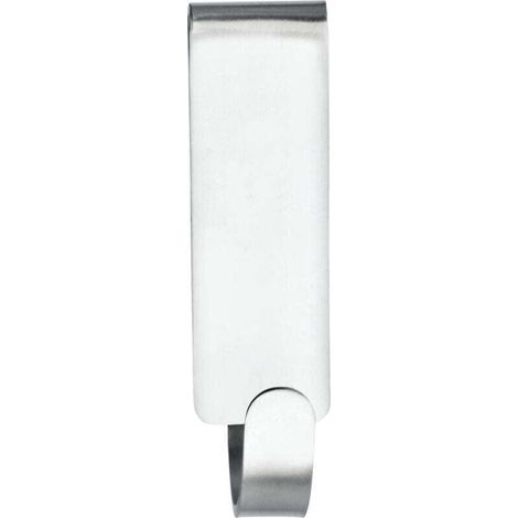 Crochet double de paroi de douche Vieste, crochet paroi de douche pour suspendre peignoirs et serviettes, acier inoxydable, 2x7x5,5 cm, mat (1/4)