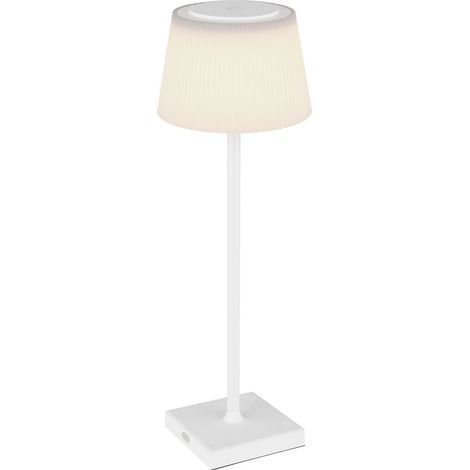 Lampe de chevet LED blanche mate IP44, variateur tactile, intensité 3 000-5 000 K