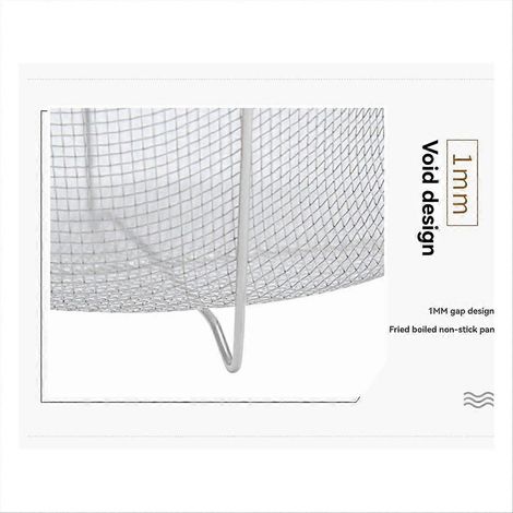 Zusammenklappbarer Frittierkorb aus Netzgewebe, 18 cm (7 Zoll), wiederverwendbarer Frittierbehälter, hitzebeständige, herausnehmbare Schüssel, kompaktes Küchenzubehör (1/5)