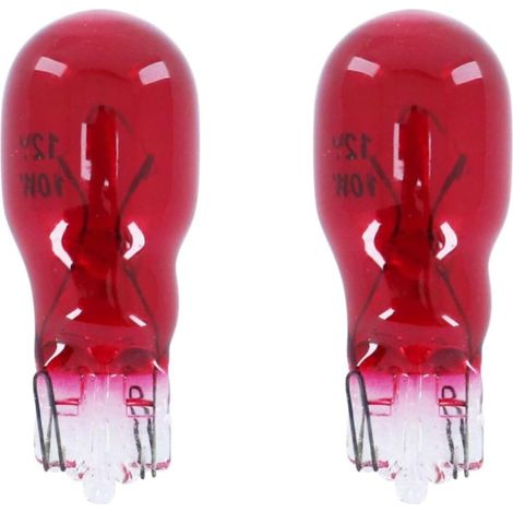 2x Ampoule 12V 10W T13 W2.1x9.5d clignotant latéral voiture moto scooter éclairage goutte d'eau lampe tableau bord indicateur, rouge (1/5)