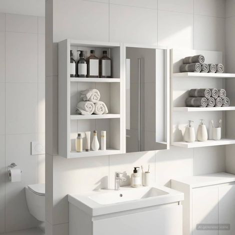 vidaXL  Bathroom Wall Cabinet  White 30 x 10 x 50 cm Engineered wood (1/5)