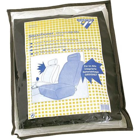 Housse de protection de siege voiture repose tête integre avec air bag lateral couleur noir