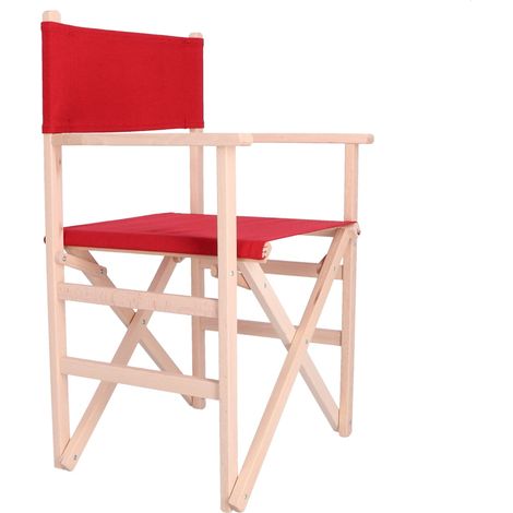Chaise de Directeur Pliante en Bois de hêtre pour l'extérieur, pour Le Jardin/la terrasse Non Vernis avec bâche Brune (1/5)