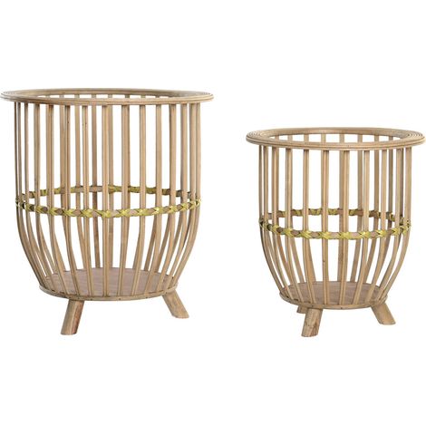dkd-home-decor Set de Maceteros bambou marron clair 35x35x37 (1/3)