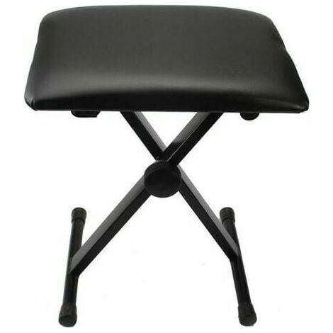 1 Support Clavier Électronique Réglable, Structure en Fer Stable, Assise Rembourrée Cuir, Pliable pour Musicien (1/4)