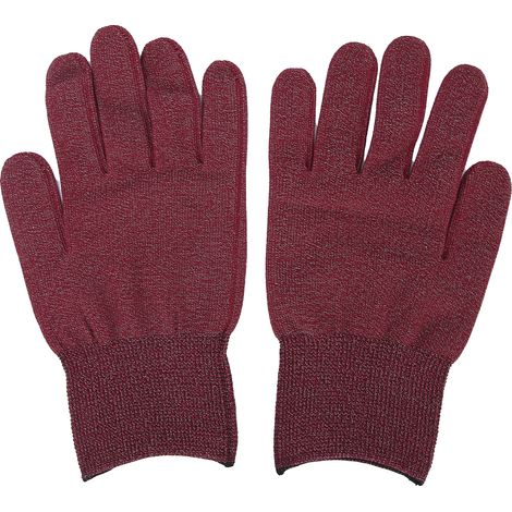Gants professionnels en fibre d'argent conductrice antistatiques pour travail de protection, accessoire de sécurité (rouge vin) (1/5)