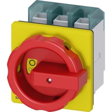 Interrupteur à coupure en charge, rouge, jaune 3 pôles 50 mm² 100 A 690 V/AC Siemens 3LD27040TK53 (1/2)