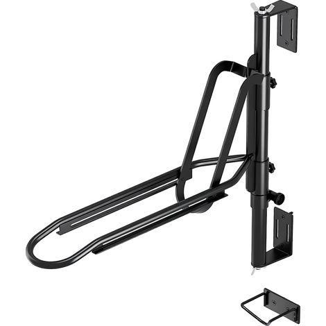 Soporte para bicicletas de pared, fabricado en acero al carbono resistente, capacidad de carga de 45 kg, brazo giratorio ajustable a 120°, diseño plegable, fácil de instalar. (1/5)