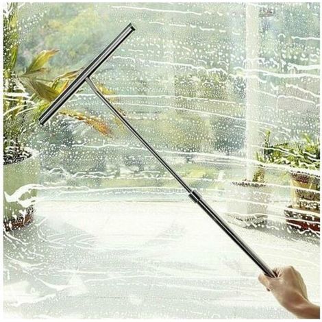 Raclette de douche télescopique avec lame en silicone pour salle de bain, cuisine, voiture (1/5)
