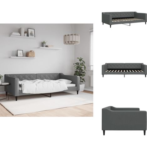 Lit de repos gris foncé 100x200 cm tissu - Lit De Repos - Lits De Repos - Canapé-lit - Lit D'appoint (1/5)