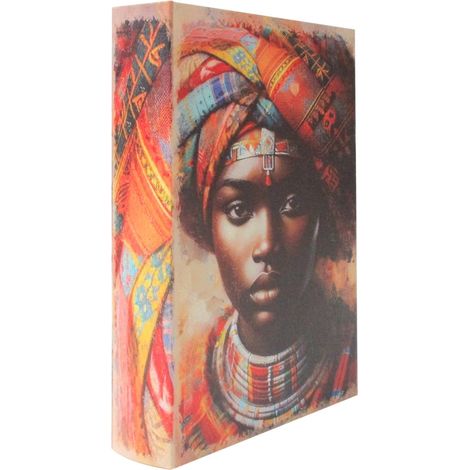 Vintage dekorative ethnische afrikanische Bücherbox zur Aufbewahrung und Dekoration zu Hause