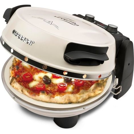 G3Ferrari G1003217 Napoletana Forno Elettrico per Pizza 1200 W temperatura fino a 400 °C con pietra refrattaria diametro 31 cm (31,6x30x10 cm) colore Icy Cream
