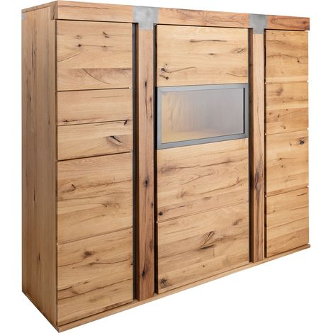 Credenza Quercia Selvatica/Cerro naturale oliato 160x45x142 cm (BxTxH) montato NEW AMSTERDAM 07 (1/4)