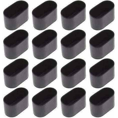 16 pieds de meubles ovales pour tables et chaises, 15 x 30 mm, noirs (1/5)