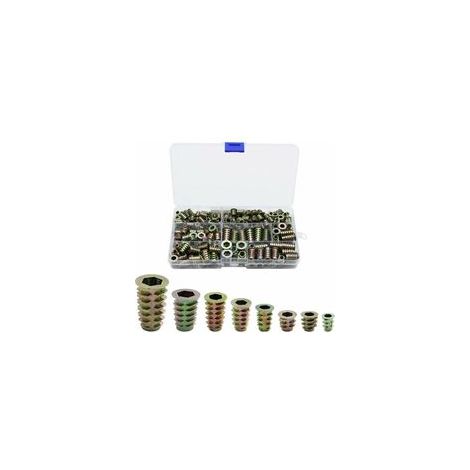 230 Pièces Alliage De Zinc Insert Fileté Hexagonale écrous Inserts Fileté Insert écrous Filetage Extérieur M4 M5 M6 M8 Pour Kit D'Outils D'écrou Pour Meubles En Bois (1/5)