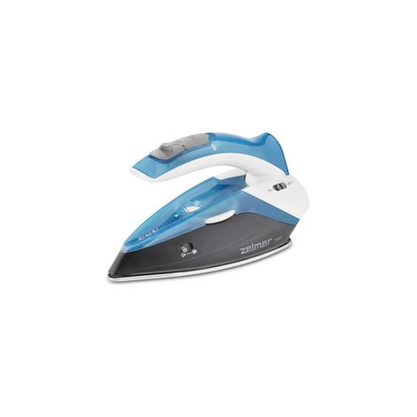Zelmer ZIR0500 Trip - Żelazko parowe, moc 1100W, maksymalny wyrzut pary 75g, stały wyrzut pary 0-15g/min, pojemność zbiornika na wodę 280 ml, składany uchwyt, système zapobiegający kapaniu, Niebiesks.