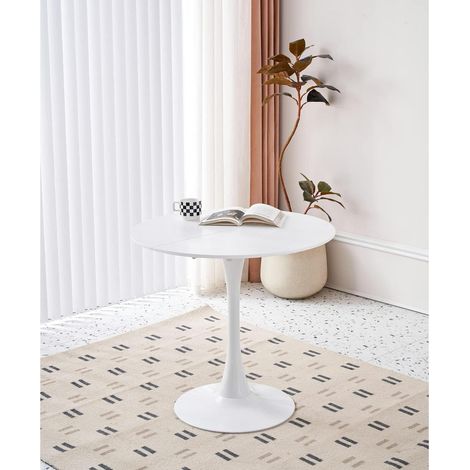 Runder Esstisch weiß 80cm Durchmesser, moderner Tulip Tisch für Küche & Esszimmer (1/5)