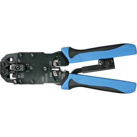 Toolland Pinza de crimpar profesional azul y negra