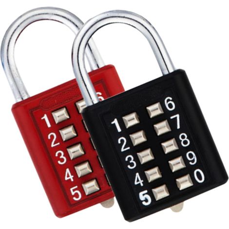 2 pièces Serrures à Combinaison Métal Antirouille pour Portail Casier Gymnastique Extérieur Noir et Rouge (1/5)