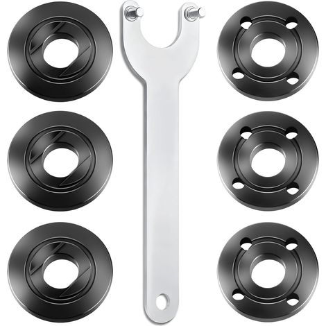 Set di 7 pezzi per smerigliatrice angolare con dado di bloccaggio in metallo e chiave, accessori da 5/8-11 per le principali marche (1/5)