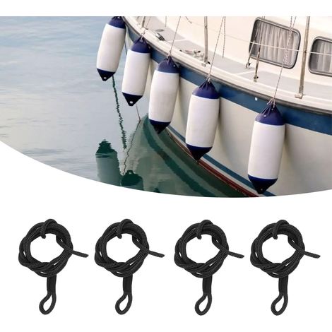 4 cordes anti-chocs marines, 1,5 m, noires (1/5)