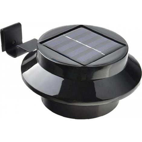 Luz solar para canaletas de jardín exteriores, luz blanca positiva, color negro. (1/5)