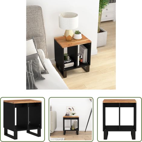 Stauraum Tisch - Beistelltisch 40x31x46 cm Massivholz Akazie & Holzwerkstoff (1/5)