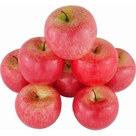 APEX Lot de 8 pommes rouges artificielles réalistes pour la décoration de cuisine, mariage et fêtes (photos) (1/4)