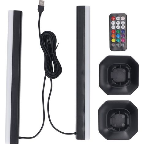 lampe de bureau-Barre LED RGB avec synchronisation musicale et contrôle intelligent - Compatible PC, TV, consoles (USB, détachable, variateur de couleur incl.) (1/4)