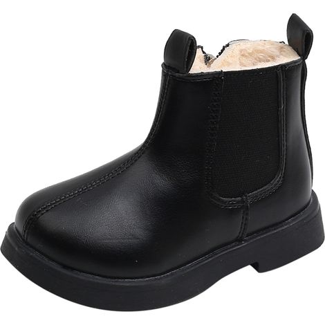 Bottes Enfant - Imperméables - À Fermeture Latérale - Doublure Polaire - Semelle En Caoutchouc Antidérapante - Tailles 22 À 31 - 1 Paire (1/5)