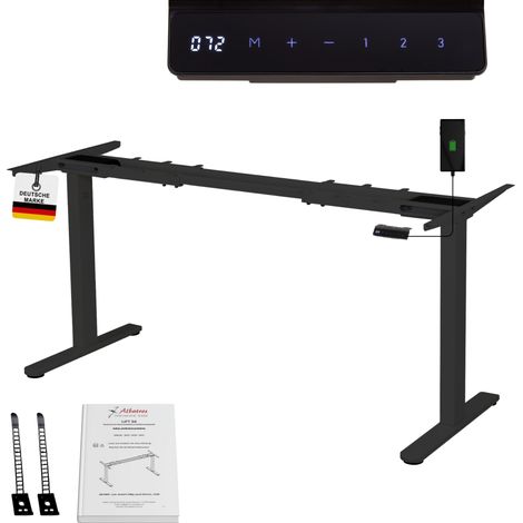 Albatros höhenverstellbares Schreibtisch Tischgestell elektrisch LIFT S5 Schwarz Gestell, Tischbeine, Tischfüße Metall Display 120Kg belastbar
