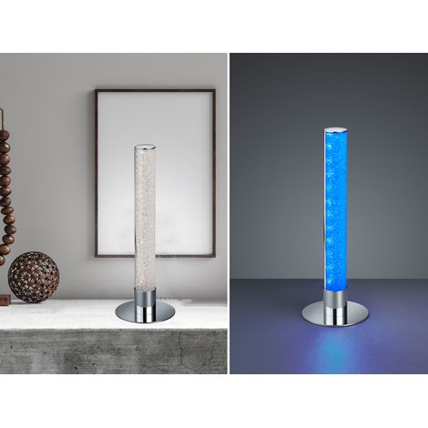 LED Tischleuchte LEIA Chrom dimmbar Fernbedienung Farbwechsel, Höhe 40cm (1/5)