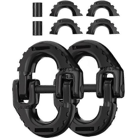 Connecteur de chaîne de sécurité, anneau de connexion à verrouillage par marteau pour crochet de remorque de 12 pouces, paquet de 2, connecteur de chaîne de remorque en acier allié G80, noir. (1/5)