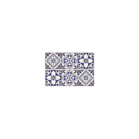 Sticker - Motifs Carreaux Bleus A Fleurs - 42,5 x 65 cm (1/4)