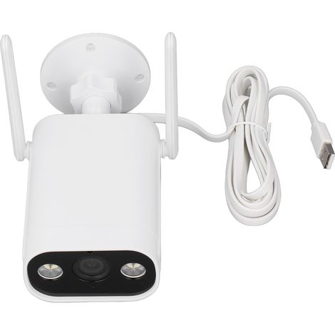 Caméra de sécurité extérieure WiFi HD infrarouge avec vision nocturne, alarme sonore et de mouvement, prise UE 100-240 V (1/5)