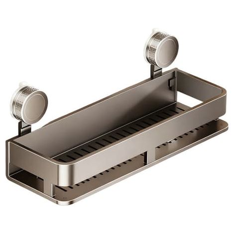 Étagère murale à ventouse (40 cm) - une étagère multifonctionnelle en acier inoxydable adaptée à la salle de bain/cuisine et amovible. (1/5)