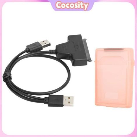 Câble Adaptateur HDD SSD - USB 2.0 480 Mbps - Boîtier Disque Dur 2,5 Pouces Étanche À La Poussière - Pour HDD SSD SATA Jusqu'à 4 To - 1 Pièce (1/4)