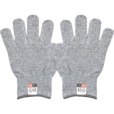 Gants anti-coupures de niveau 5 (taille XL, gris) — Gants de protection résistants à l'huile et à l'abrasion pour meuleuses d'angle, travail des métaux, réparation automobile et logistique (1 paire) (1/4)