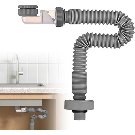 Siphon G1 1/4" et G1 1/2" (≈40 mm et 45 mm), siphon peu encombrant réglable (1/5)