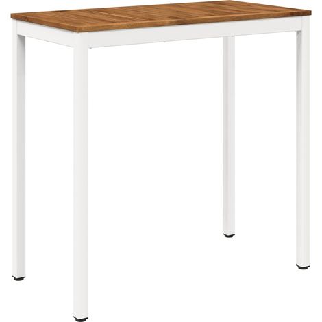 Mesa de Bar para Jardín Natural y Blanco 108,5 x 55 x 105 cm vidaXL