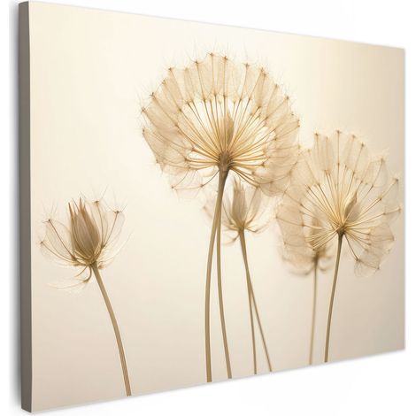 TABLEAU SUR TOILE Soleil - Pissenlit - Botanique - Fleurs Décoration Murale 40x30 cm