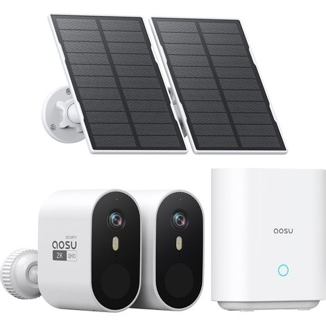 2K Caméra Surveillance WiFi Extérieure sans Fil avec Base 32GB Stockage Local Détection PIR Vision Nocturne en Couleur 2-Way Audio Angle 166° (1/5)