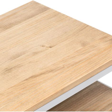Mueble TV iCub 100x40x45cm Blanco en madera maciza de pino acabado vintage estilo industrial